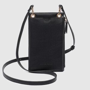 LOUENHIDE Suki phone bag crossbody purse black vegan leather zippered section